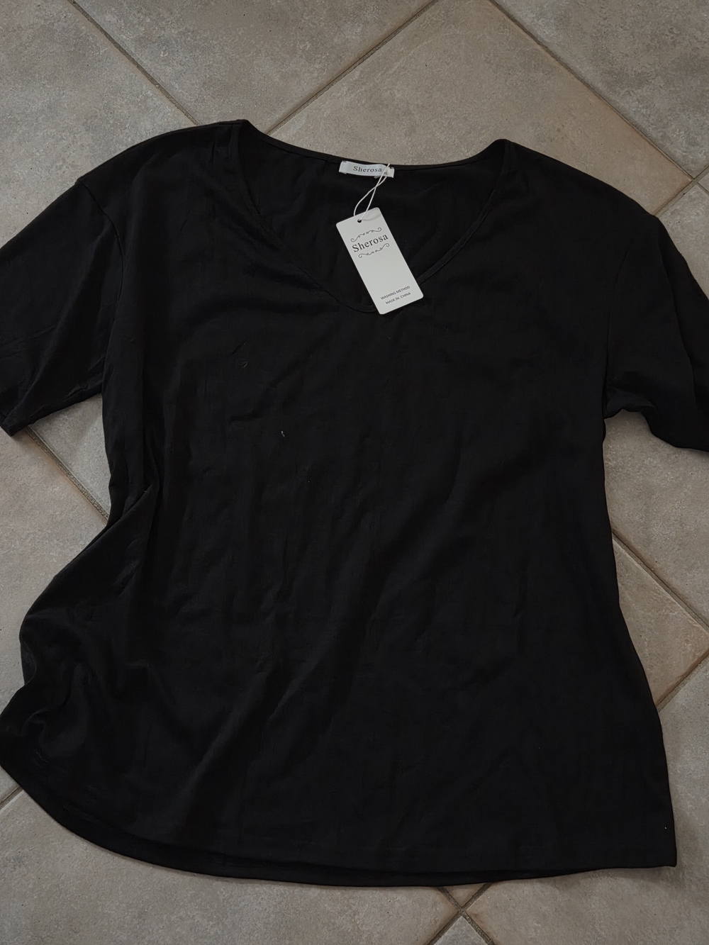 Women's Black V-Neck Tee